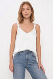 Classic V-neck Tank Top With Strap Accent