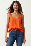 Classic V-neck Tank Top With Strap Accent