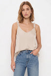 Classic V-neck Tank Top With Strap Accent