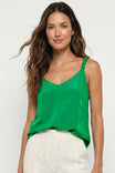 Classic V-neck Tank Top With Strap Accent