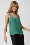 Classic V-neck Tank Top With Strap Accent