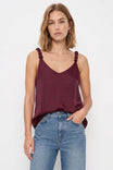 Classic V-neck Tank Top With Strap Accent