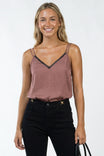 Rhinestone V-neck Double Strap Cami