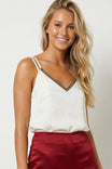 Rhinestone V-neck Double Strap Cami