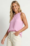 Relaxed Sleeveless Back Keyhole Top