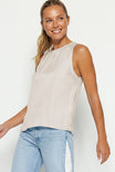 Relaxed Sleeveless Back Keyhole Top