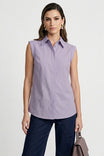 Cap Sleeve Hidden Placket Blouse