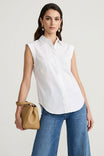 Cap Sleeve Hidden Placket Blouse