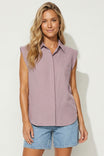 Cap Sleeve Hidden Placket Blouse