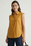 Cap Sleeve Hidden Placket Blouse
