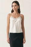 Classic Satin V-neck Lace Trim Cami