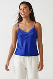 Classic Satin V-neck Lace Trim Cami