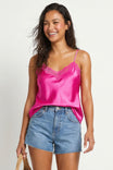 Classic Satin V-neck Lace Trim Cami