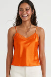 Classic Satin V-neck Lace Trim Cami