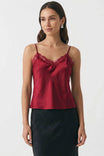Classic Satin V-neck Lace Trim Cami