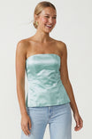 Tailored Long Satin Tube Top