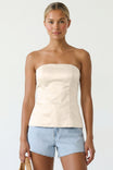 Tailored Long Satin Tube Top