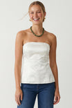 Tailored Long Satin Tube Top