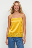 Square Neck Lace Trim Satin Cami