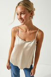 Shell Button Detail Satin Cami