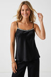 Shell Button Detail Satin Cami