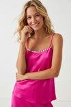 Shell Button Detail Satin Cami