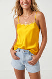 Shell Button Detail Satin Cami