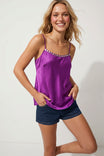 Shell Button Detail Satin Cami