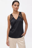 Naomi Lace Back V-neck Satin Top