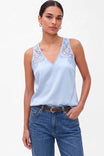 Naomi Lace Back V-neck Satin Top