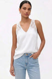 Naomi Lace Back V-neck Satin Top