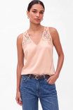 Naomi Lace Back V-neck Satin Top