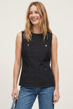 Sleeveless Utility Pocket Top