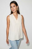 Textured Satin Open Back Twist Tank