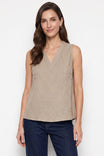 Textured Satin Open Back Twist Tank