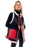 Faux Shearling-trimmed Leather Vest (3PCS 1PACK)