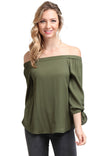 Off The Shoulder Long Sleeve Blouse