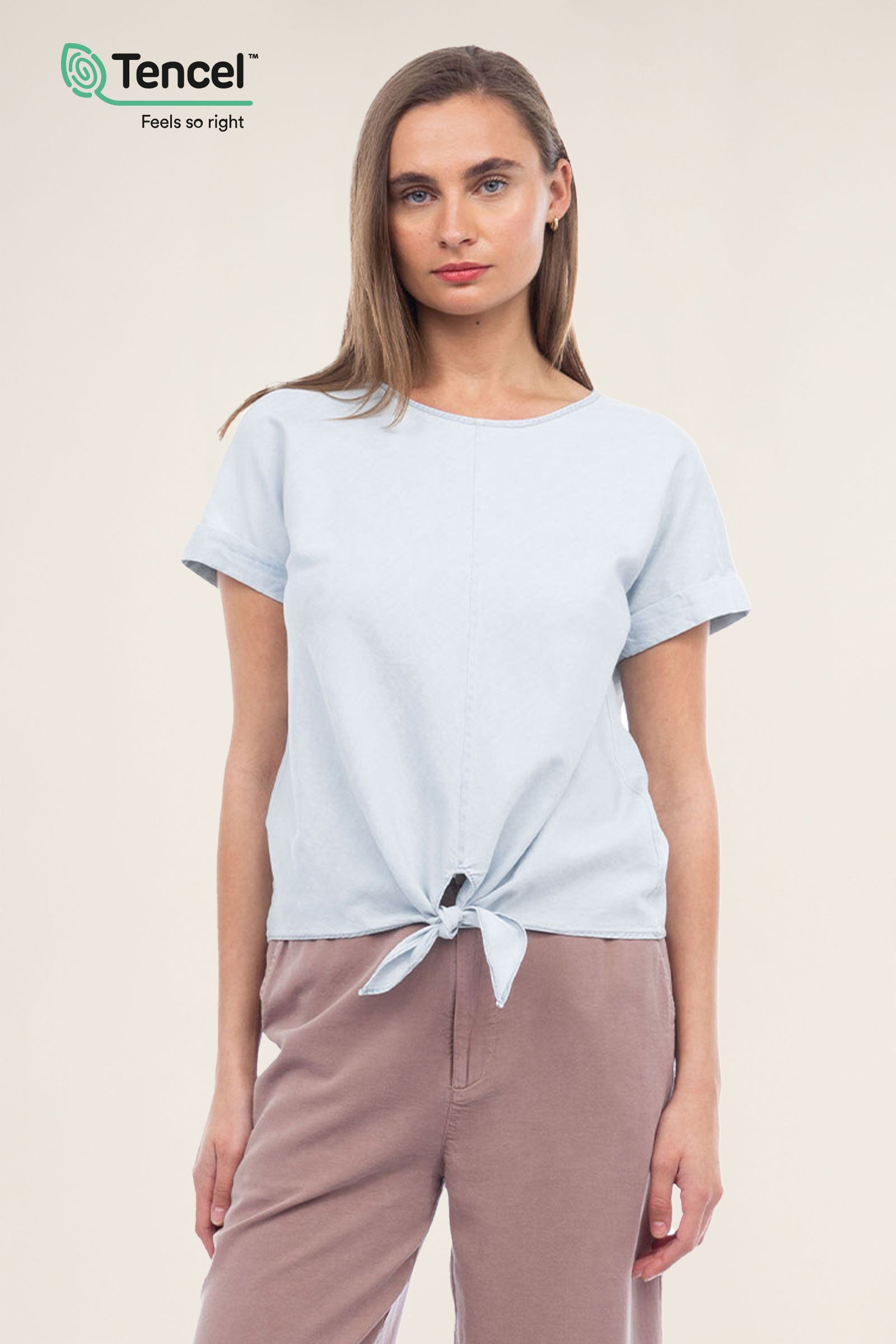 Short Sleeve Tencel™ Front Tie Top – Naked Zebra Wholesale