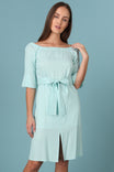 Off Shoulder Flare Sleeve Midi Dress