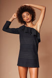 One Shoulder Ruffle Long Sleeve Dress