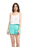 Scalloped Hem Shorts