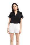 Scalloped Hem Shorts