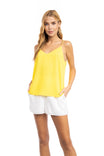 V-Neck Spaghetti Strap Tank With Macramé Back Detail