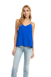 V-Neck Spaghetti Strap Tank With Macramé Back Detail