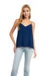 V-Neck Spaghetti Strap Tank With Macramé Back Detail