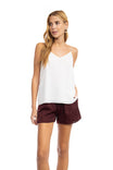V-Neck Spaghetti Strap Tank With Macramé Back Detail