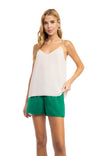 V-Neck Spaghetti Strap Tank With Macramé Back Detail
