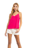 V-Neck Spaghetti Strap Tank With Macramé Back Detail