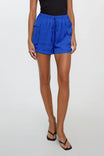 Relaxed Satin Shorts With Oversized Pockets