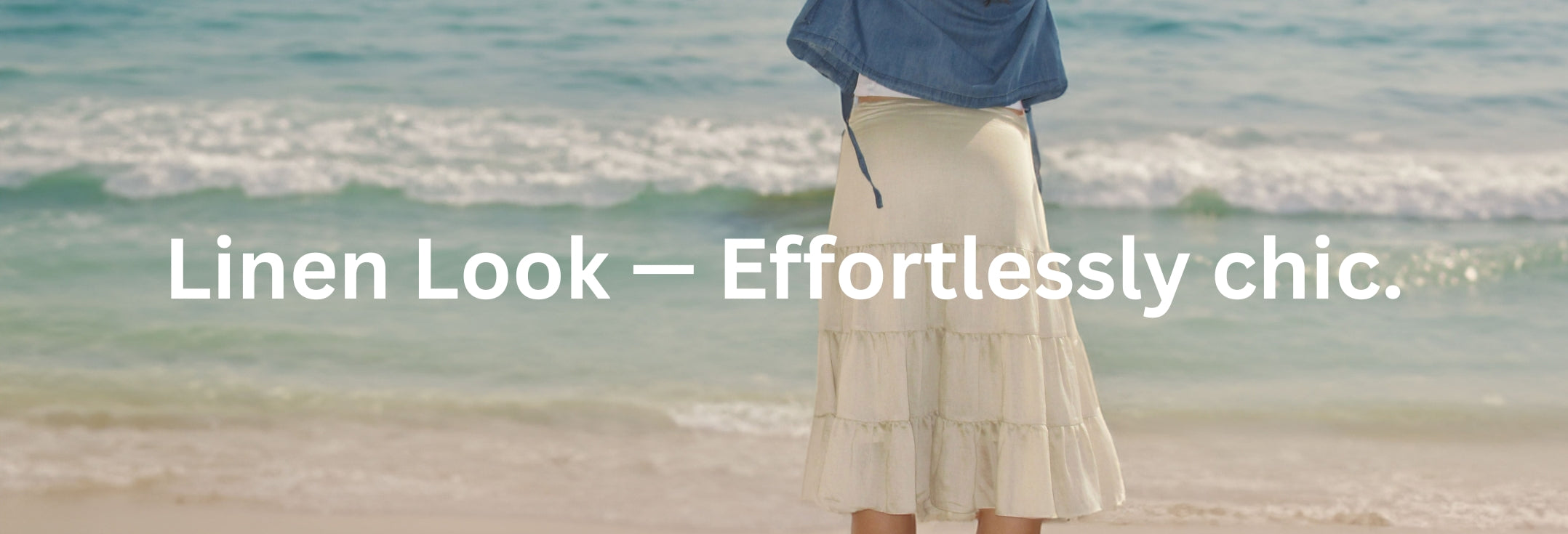 Linen skirt on the beach.